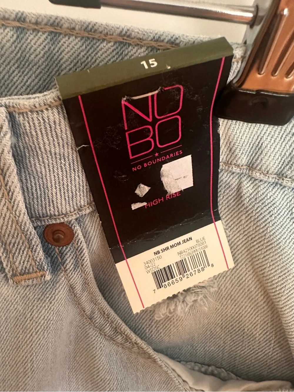 No Boundaries Light Blue High-Rise Mom Jeans